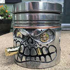 Piston Skull Face Sculpture