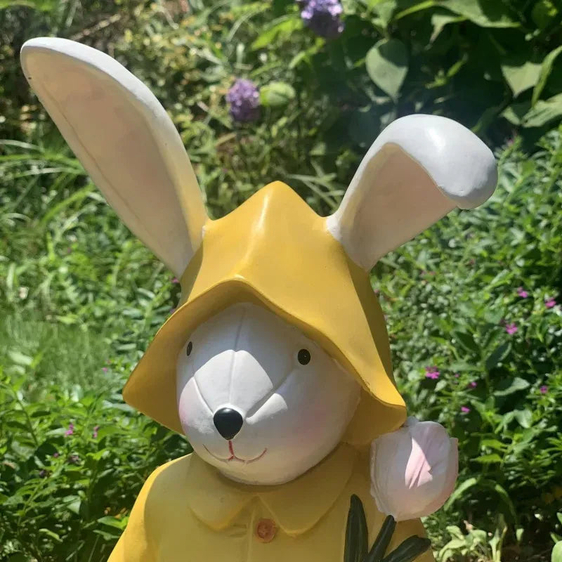 Raincoat Bunny Garden Decoration for easter
