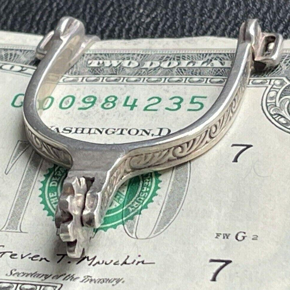 Vintage western spur sterling silver money clip