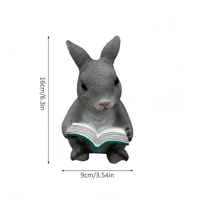 Reading Bunny Outdoor Garden Sculpture