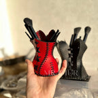 Retro Corset Leather Makeup Holder