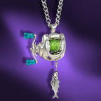 Rotating Mini Fishing Reel Necklace