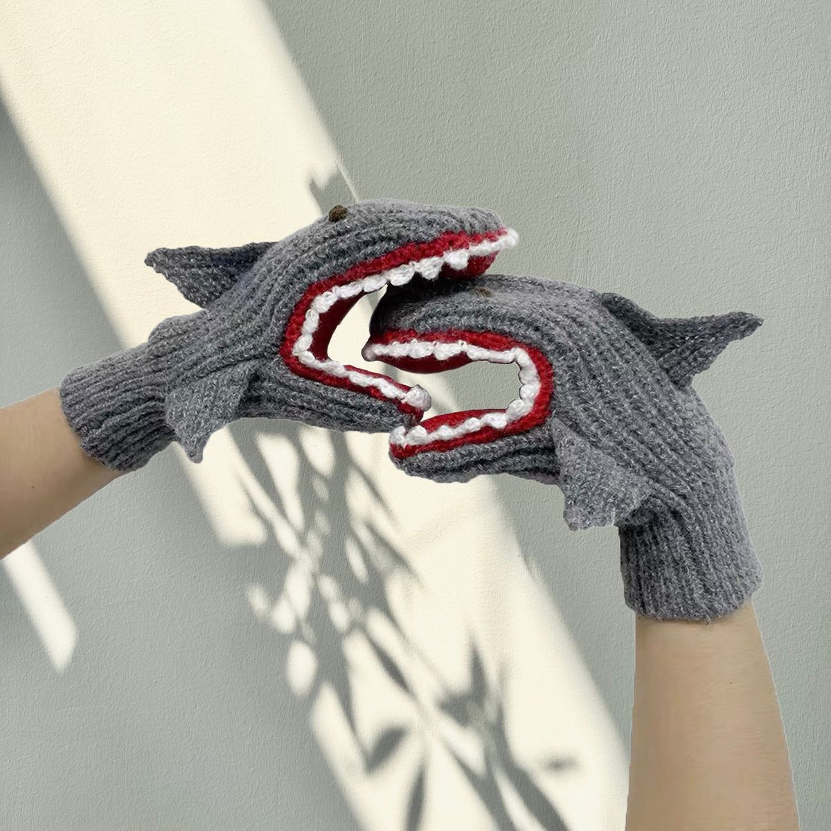 Shark Knitted Gloves