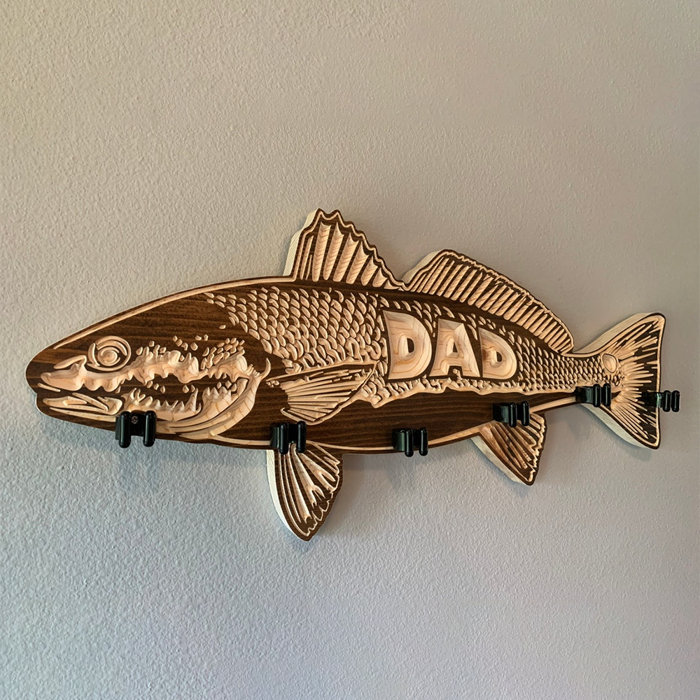 Solid wood Redfish fishing rod holder