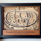 Speedway 3D Wood Track Map Wall