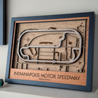 Speedway 3D Wood Track Map Wall