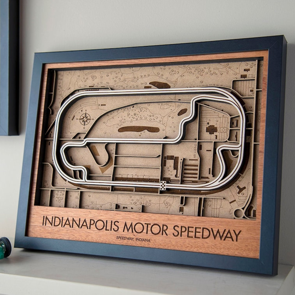 Speedway 3D Wood Track Map Wall