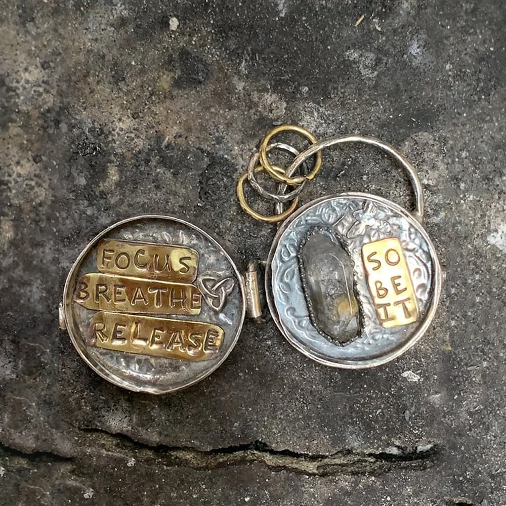 Triple Moon Silver Locket With Tree Life