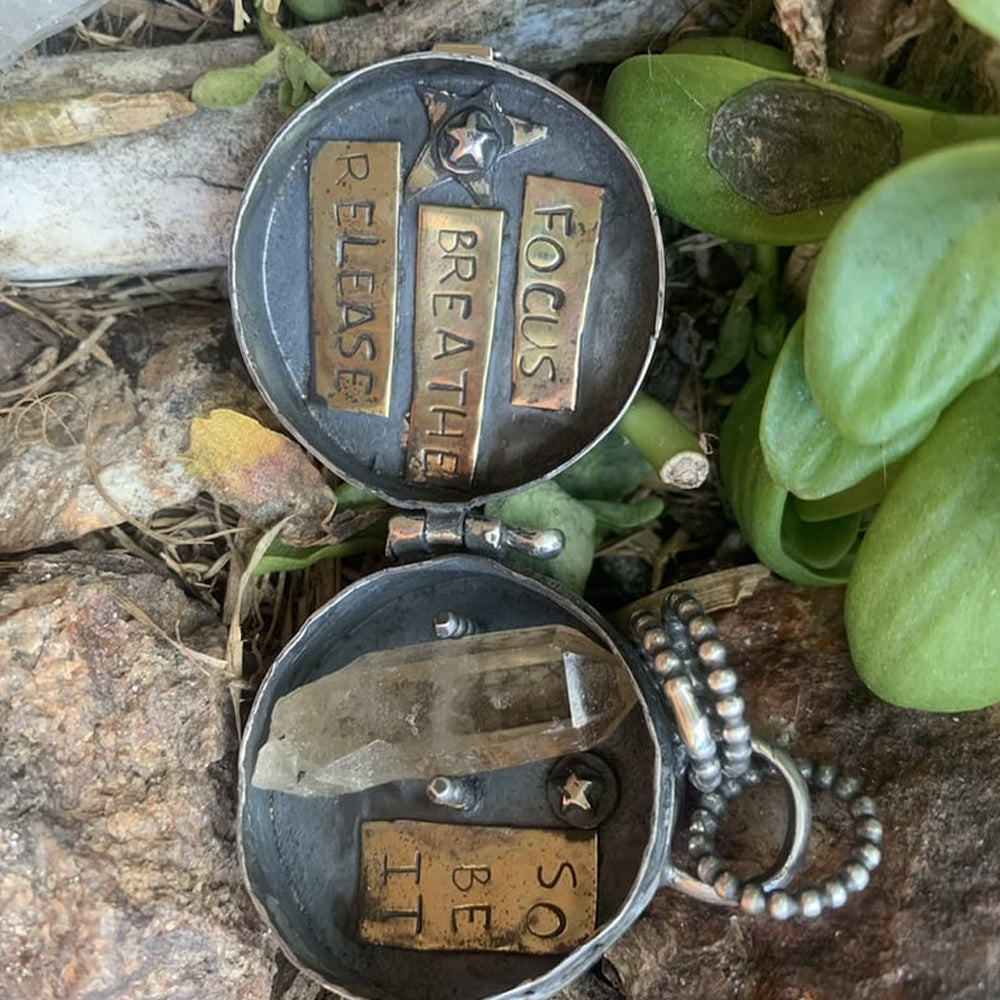 Triple Moon Silver Locket With Tree Life