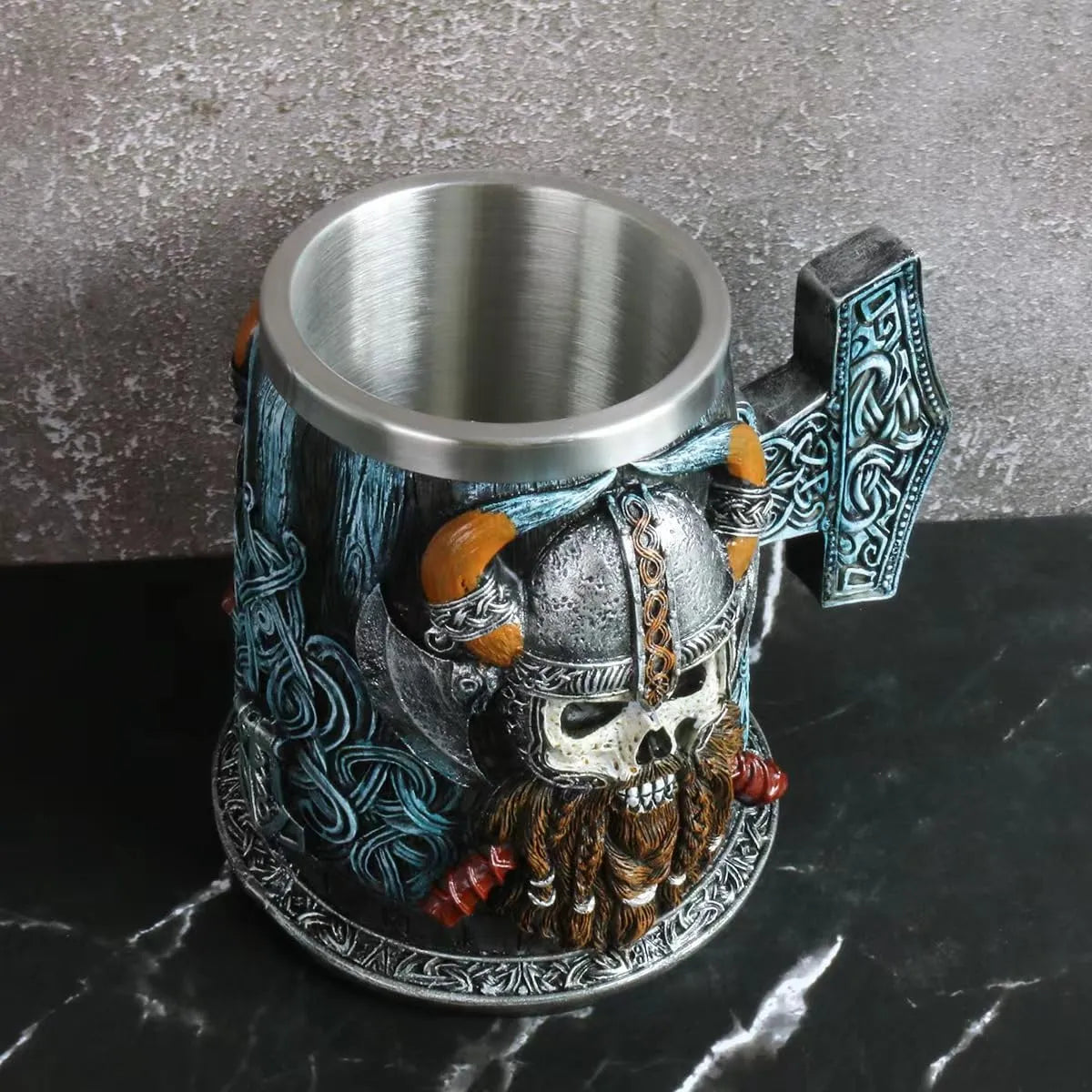 Viking Pirate Bull Helm Warrior Mug, 18oz