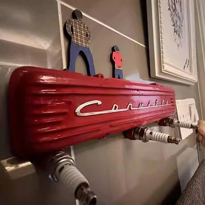 Reused Vintage Chevrolet Corvette Script Red Valve Cover Rack Man cave