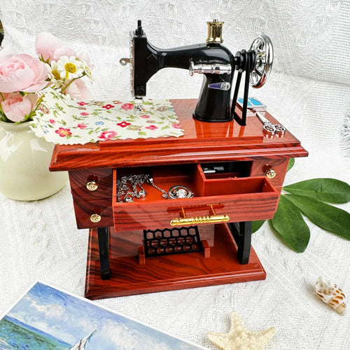 Vintage Sewing Machine Music Box
