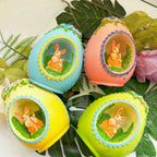 Vintage Easter Bunny Wreath Egg Sculpture