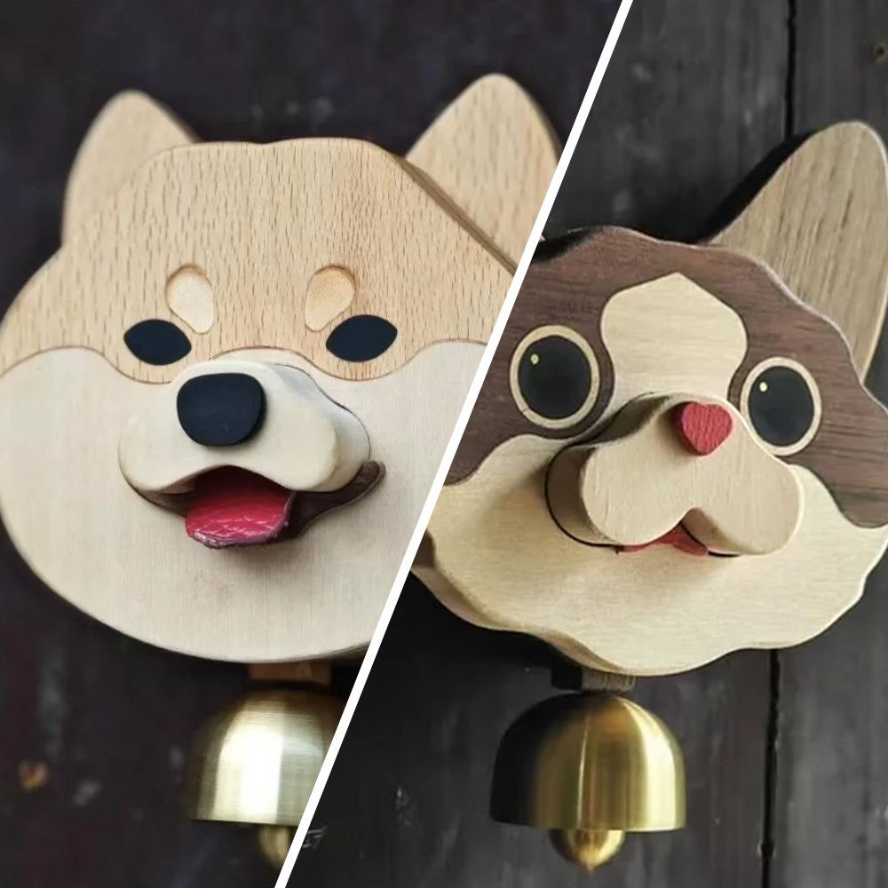 Wooden Shiba Inu Wind Chime Doorbell