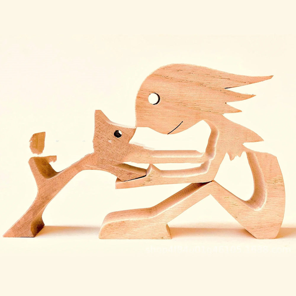 Wooden puppies nordic decoration