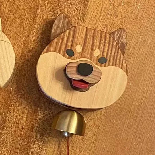 Wooden Shiba Inu Wind Chime Doorbell