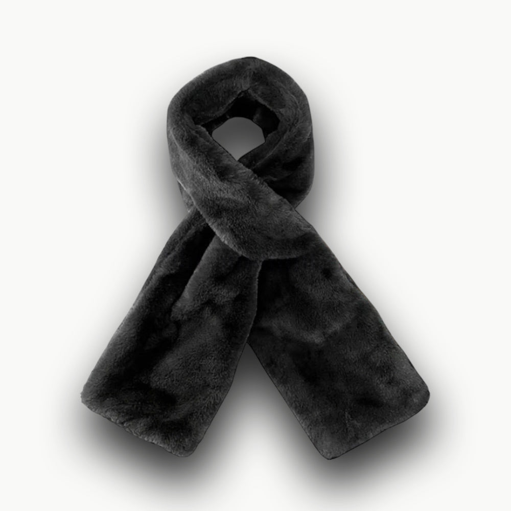 Faux Fur Scarf With Hidden Zipper Pocket