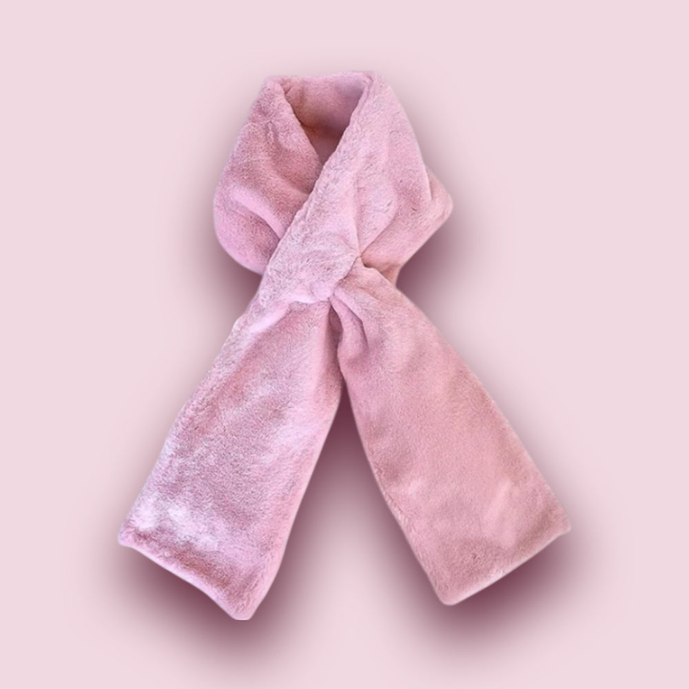 Faux Fur Scarf With Hidden Zipper Pocket