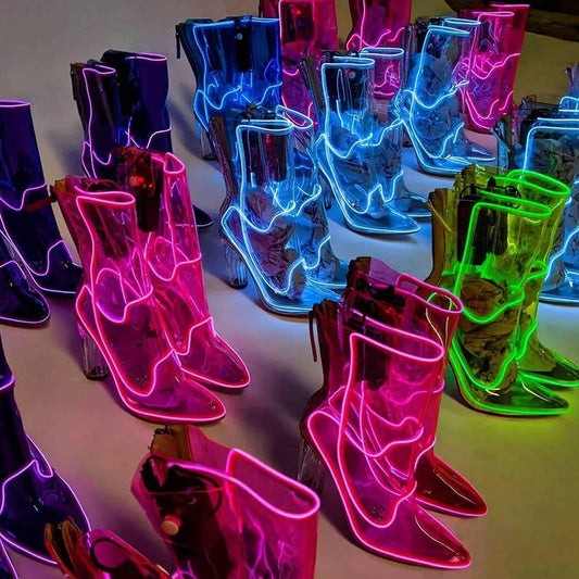 Out past midnight neon boots