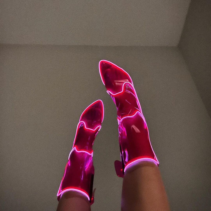 Out past midnight neon boots