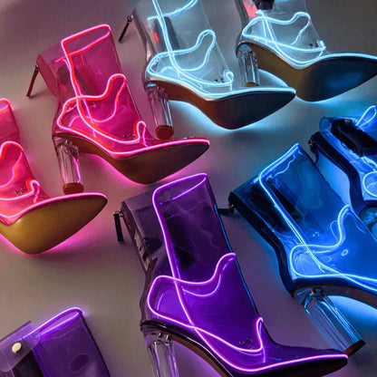 Out past midnight neon boots