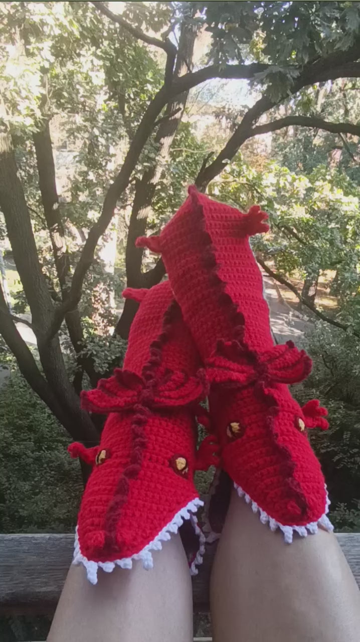 Dino-Chomp Christmas Knitted Socks